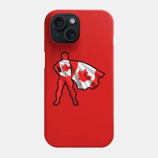 Canadian Hero Wearing Cape of Canada Flag Love Canadian Roots Phone Case