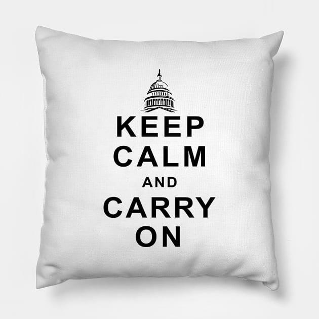 Capitol Keep Calm White Pillow by NeilGlover