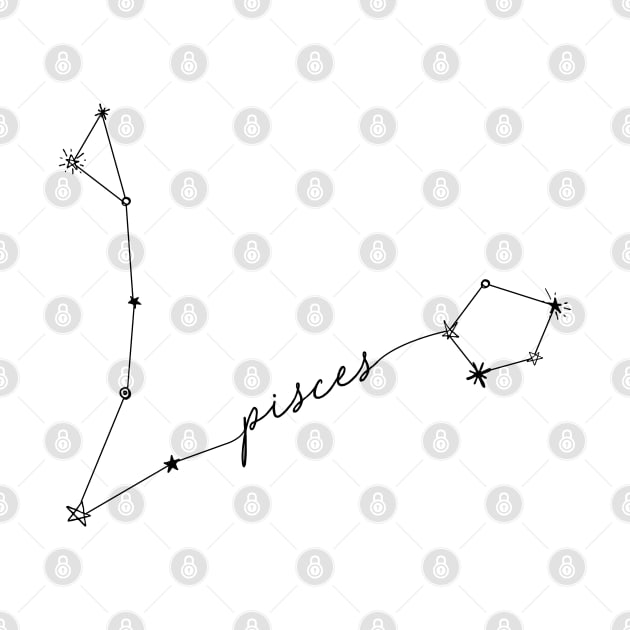 Pisces Zodiac Constellation Drawing Sticker by aterkaderk