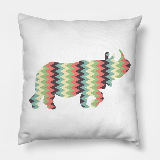 Chevron Hippo Pillow by brushnpaper