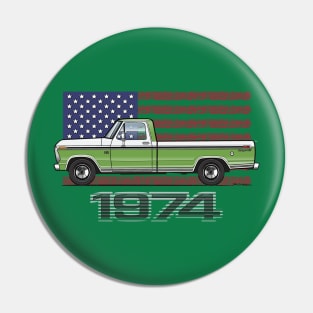 74 Green N White Pin