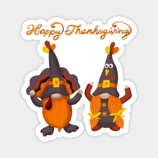 Happy Thanksgiving Gnomes Magnet