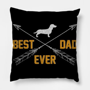 Best Dachshund Dad Ever Vintage Pillow