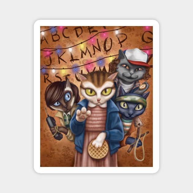 Stranger Things Kitties Magnet by GeekyPet