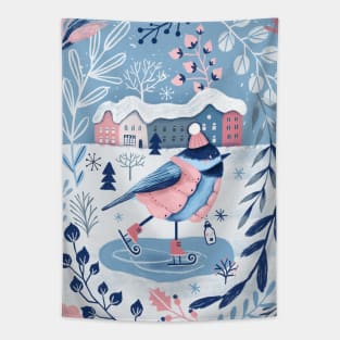 Winter Chickadee bird Tapestry