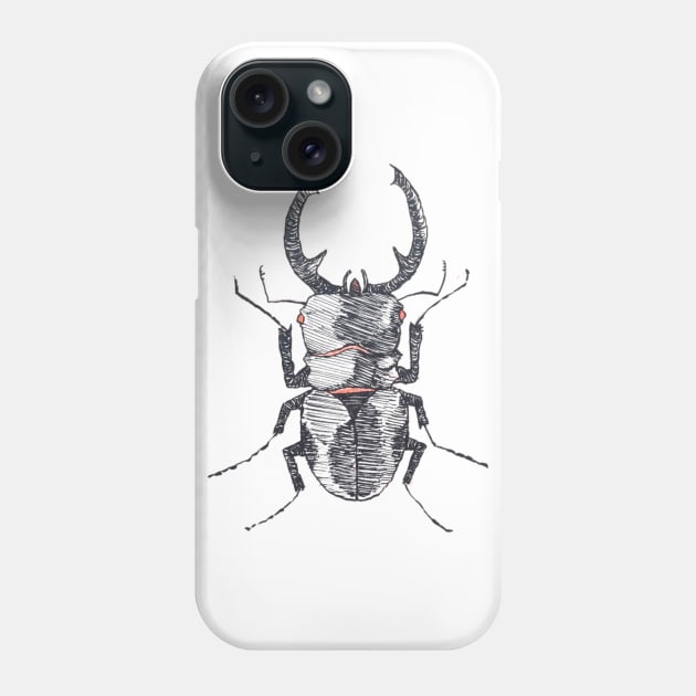 Stag Beetle Phone Case by teufelberg