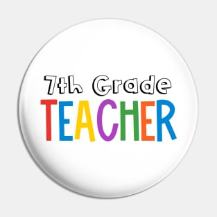 Rainbow 7th Grade Teacher Pin