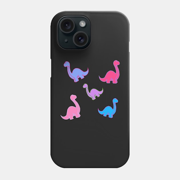 Multicolored dinosaurs for creativity Phone Case by EmeraldWasp