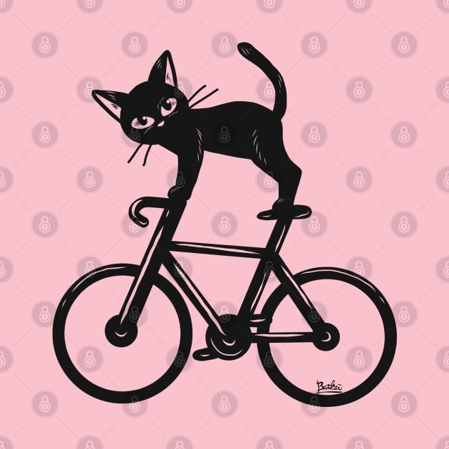 Cat loves a bike by BATKEI