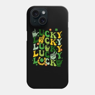 Lucky ASL, Lucky Sign Language Deaf St Patricks Day Irish Shamrock ASL Phone Case