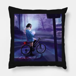 midnight bike ride Pillow