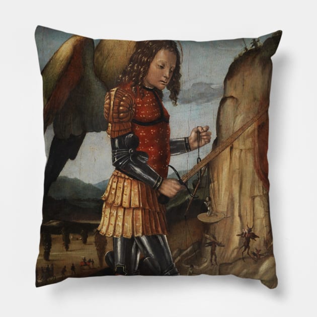 The Archangel Michael Triumphant Over Satan by Riccardo Quartararo Pillow by Classic Art Stall