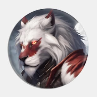 fantasy lion knight red Pin