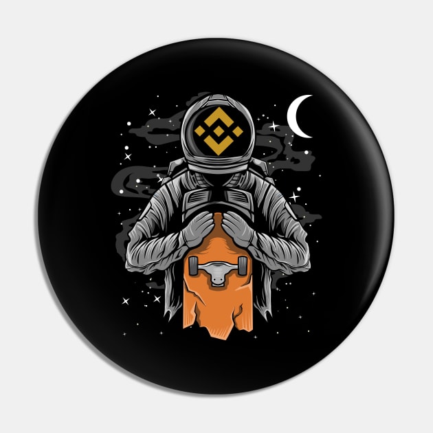 Astronaut Skate Binance BNB Coin To The Moon Crypto Token Cryptocurrency Wallet Birthday Gift For Men Women Kids Pin by Thingking About