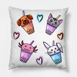 Cute Bubble Tea Animals Pillow