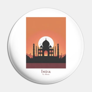 Sunset Splendor - Taj Mahal Poster Pin