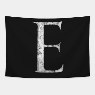 E in Roman White Marble Latin Alphabet Letter Sticker Tapestry