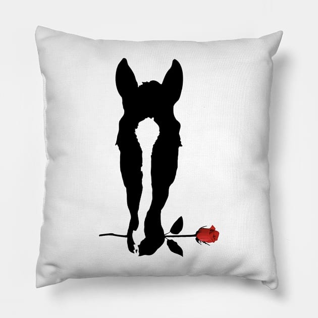 Horse and Rose Pillow by Lakeric