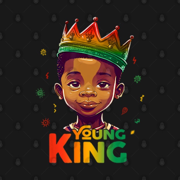 Black History Month Shirts For Young King Afro Boys Kids by marchizano