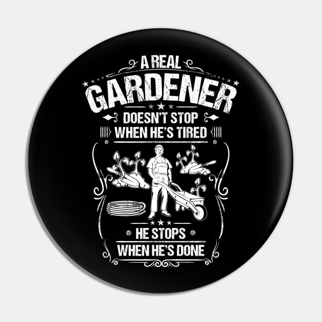 Gardener Gardening Garden Tired Gift Present Pin by Krautshirts