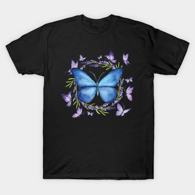 Butterfly Watercolor Paint Insects Flowers Moth Animals Nature Lovers Gift - Butterfly - T-Shirt