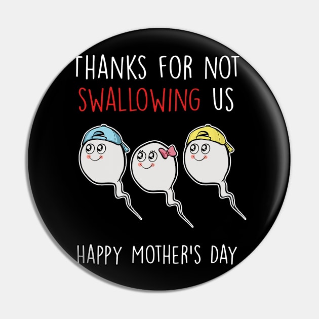 Thanks For Not Swallowing Us Happy Mother's Day Father's Day Pin by nikolay