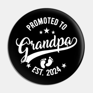 Promoted To Grandpa Est 2024 Fathers Day New Grandpa Pin