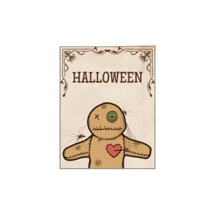 Spooky Halloween Voodoo Doll Illustration T-Shirt