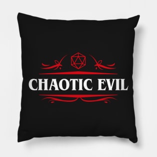 Chaotic Evil Alignment Dungeons Crawler and Dragons Slayer Pillow