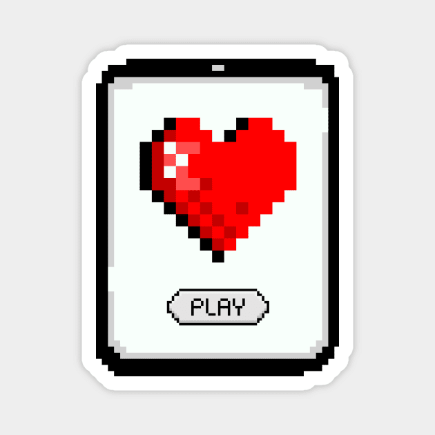 Pixel Love Game Magnet by Kasza89