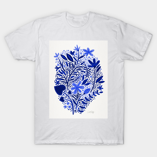 Discover navy garden - Floral Design - T-Shirt