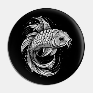 Black and White Fish Pin