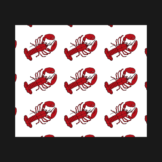 Red Lobsters on White Background Lobster Sea Life Animal Boat Life by gillys