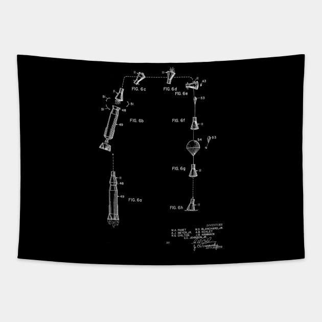 Space Capsule Vintage Patent Drawing Funny Novelty Tapestry by TheYoungDesigns