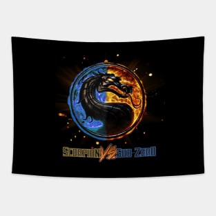 Scorpion vs Sub Zero team Mortal Kombat Pro Kompetition Tapestry