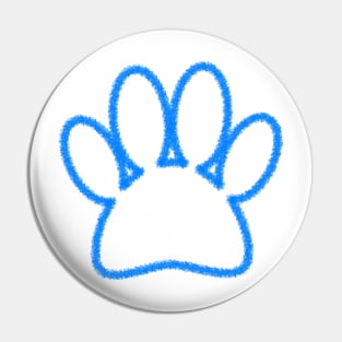 Blue Chalk Line Dog Paw Print Pin