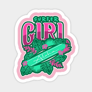 SURFER Girl Surfing Board Magnet