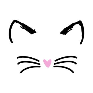 Cat face, Wiskers, Pink nose, Cute Cat T-Shirt