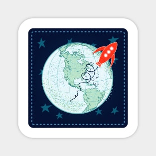 Cute Space Stamp Magnet