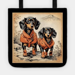 Vintage Doxie Dogs Going on a Vacation Field Trip Backpacker Hiking Tote