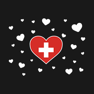 Switzerland  love flag heart designs T-Shirt