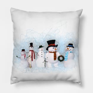 Five Snowmen In The Snow Pillow