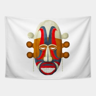 Watercolor tribal mask Tapestry