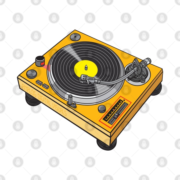 Turntable (Yellow Orange + Ship Gray Colorway) Analog / Music by Analog Digital Visuals