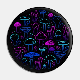 Neon Mushrooms Pin