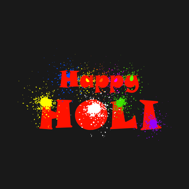 Happy holi festival of bright fireworks colors. by Inari