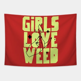 girl love weed Tapestry