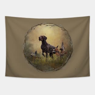 A German Shorthaired Pointer on point Tapestry