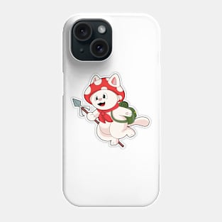 Cat as Mushroom picker with Mushroom Phone Case