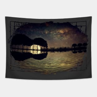 guitar island moonlight Tapestry